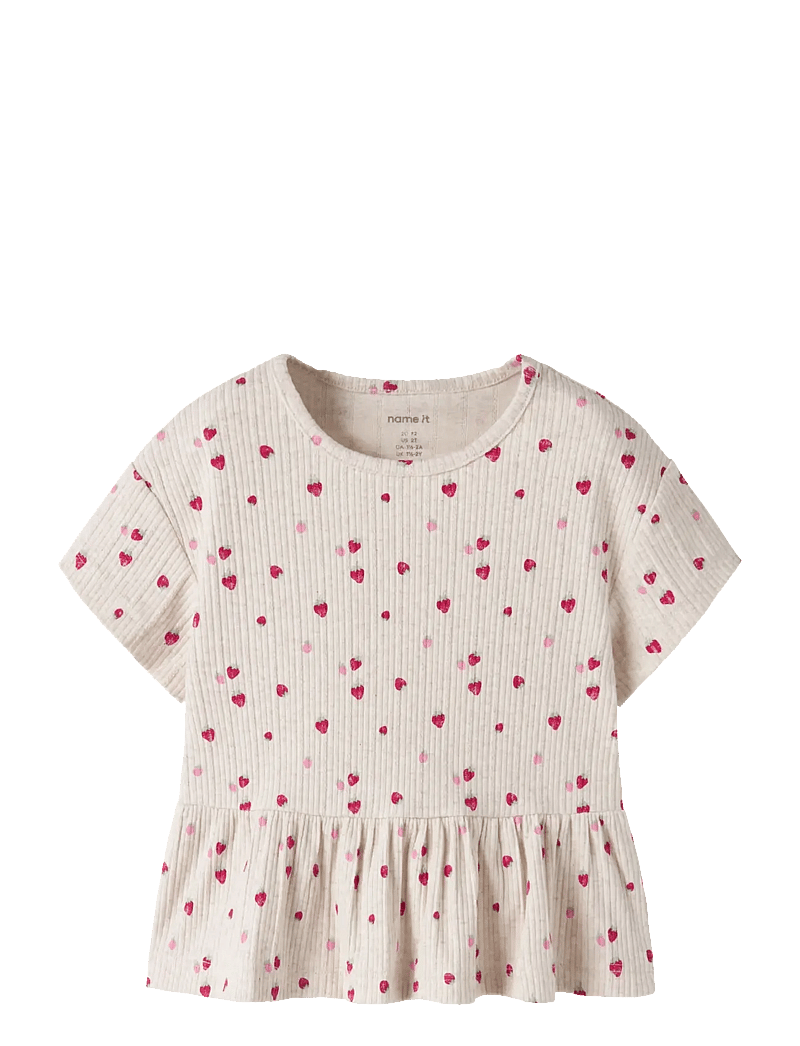 name it - NMFJELLY SS TOP BOX - kortærmede t-shirts - peyote melange - 0