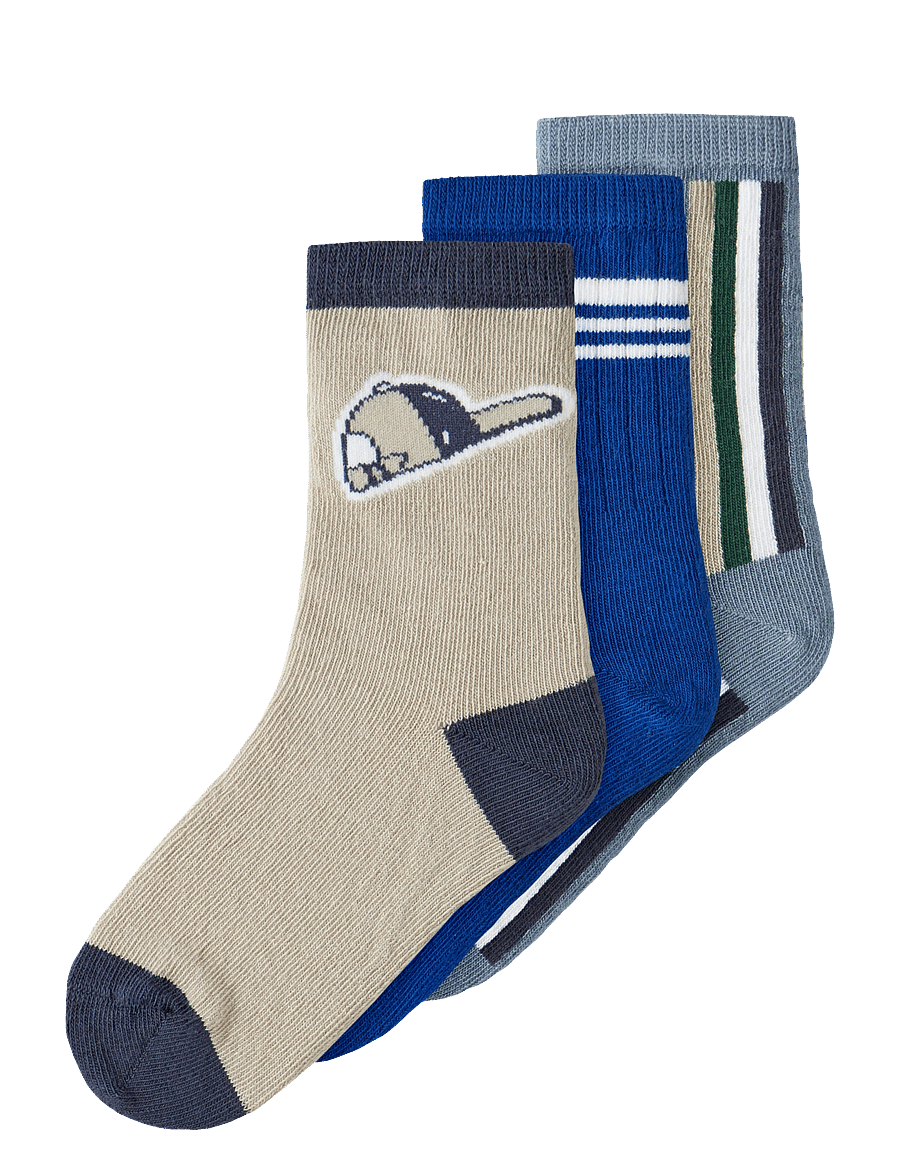 name it - NMMNATHEN 3P SOCK - baby-socken - sesame - 0
