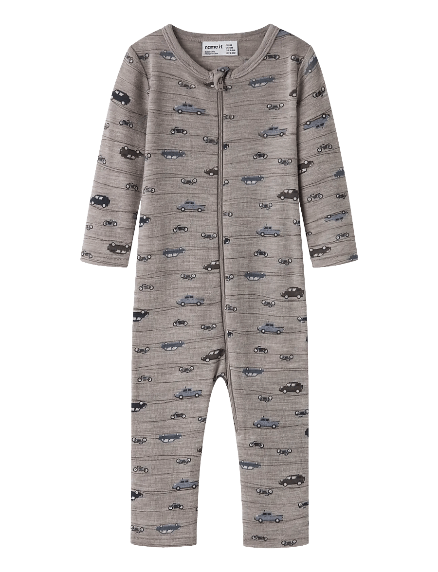 name it - NBMWANG WOOL RIB NIGHTSUIT AOP NOOS - satellite - 0