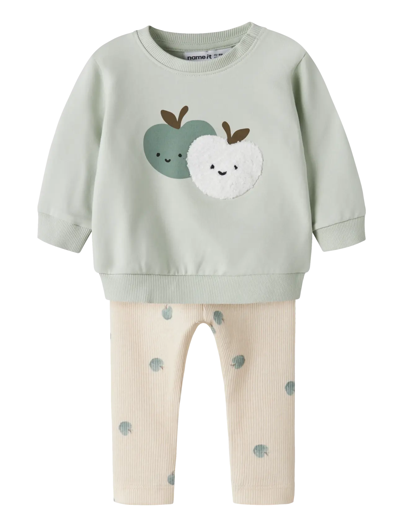 name it NBNFOAPPI LS SWEAT UNB SET - 4 for 3 - PALE AQUA / green