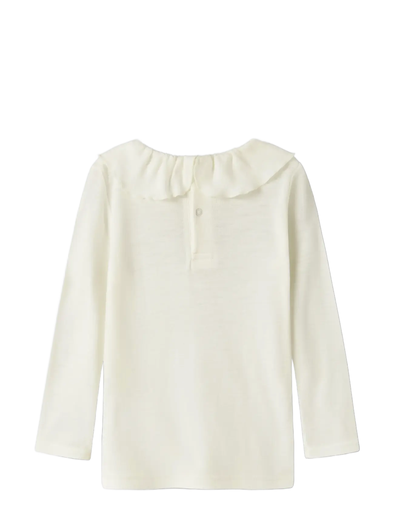 name it - NMFWANG WOOL RIB LS TOP W/COLLAR - snow white - 1