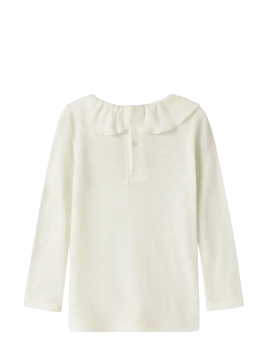 name it - NMFWANG WOOL RIB LS TOP W/COLLAR - snow white - 1