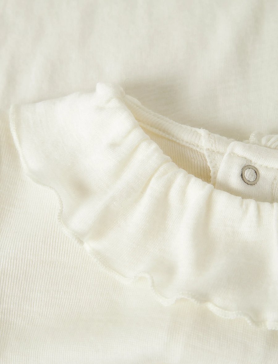 name it - NMFWANG WOOL RIB LS TOP W/COLLAR - snow white - 2