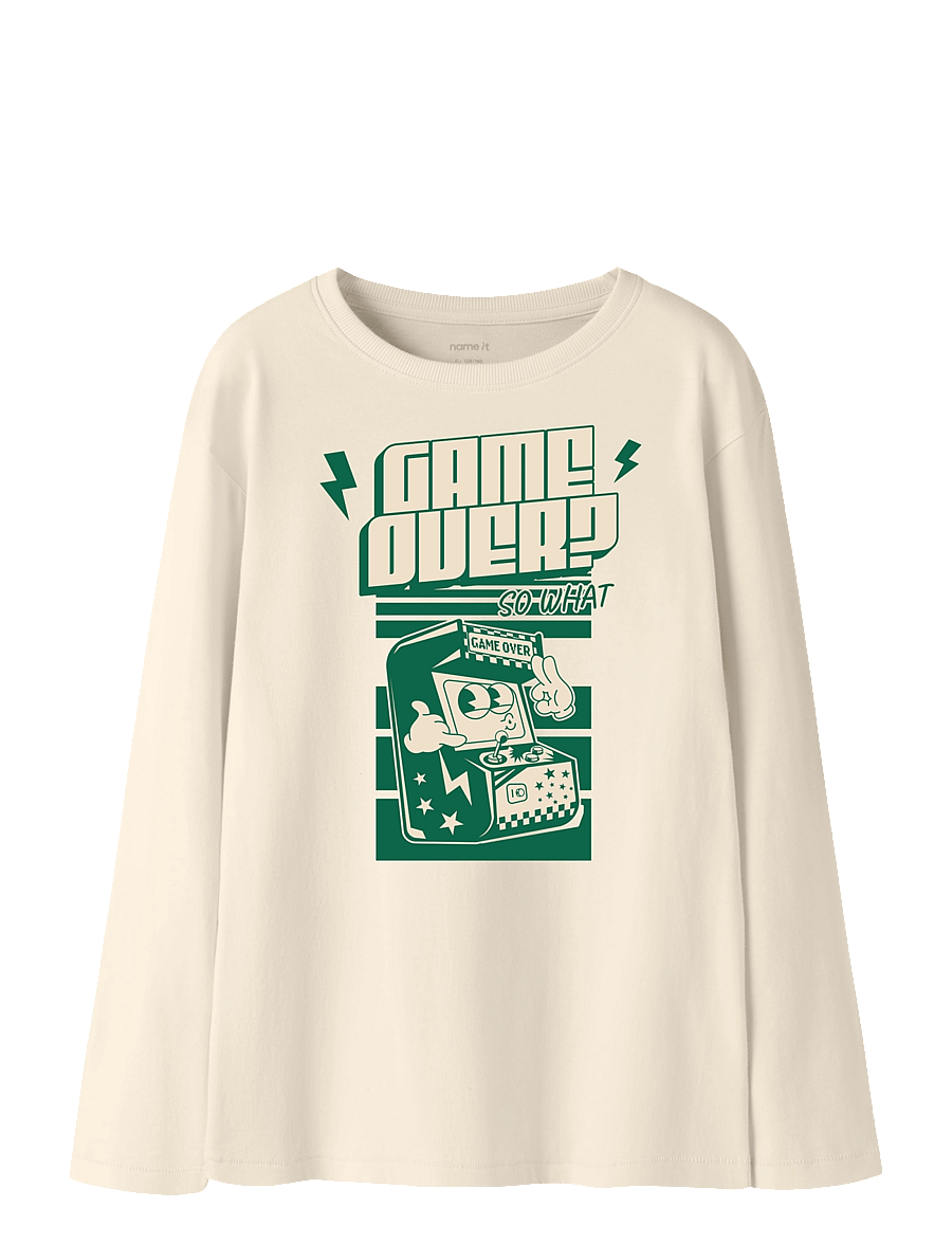 name it - NKMVICTOR LS NREG TOP - pikkade varrukatega t-särgid - antique white - 0
