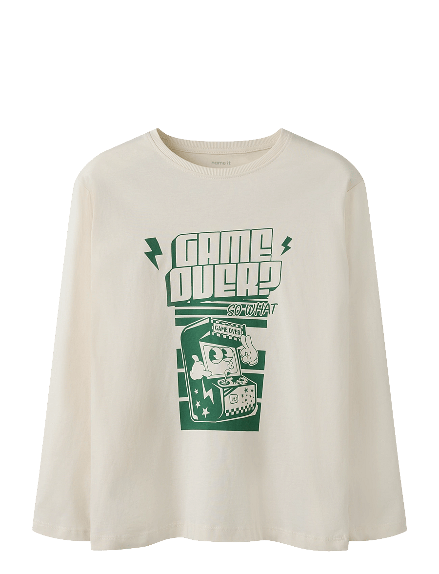 name it - NKMVICTOR LS NREG TOP - langærmede t-shirts - antique white - 0