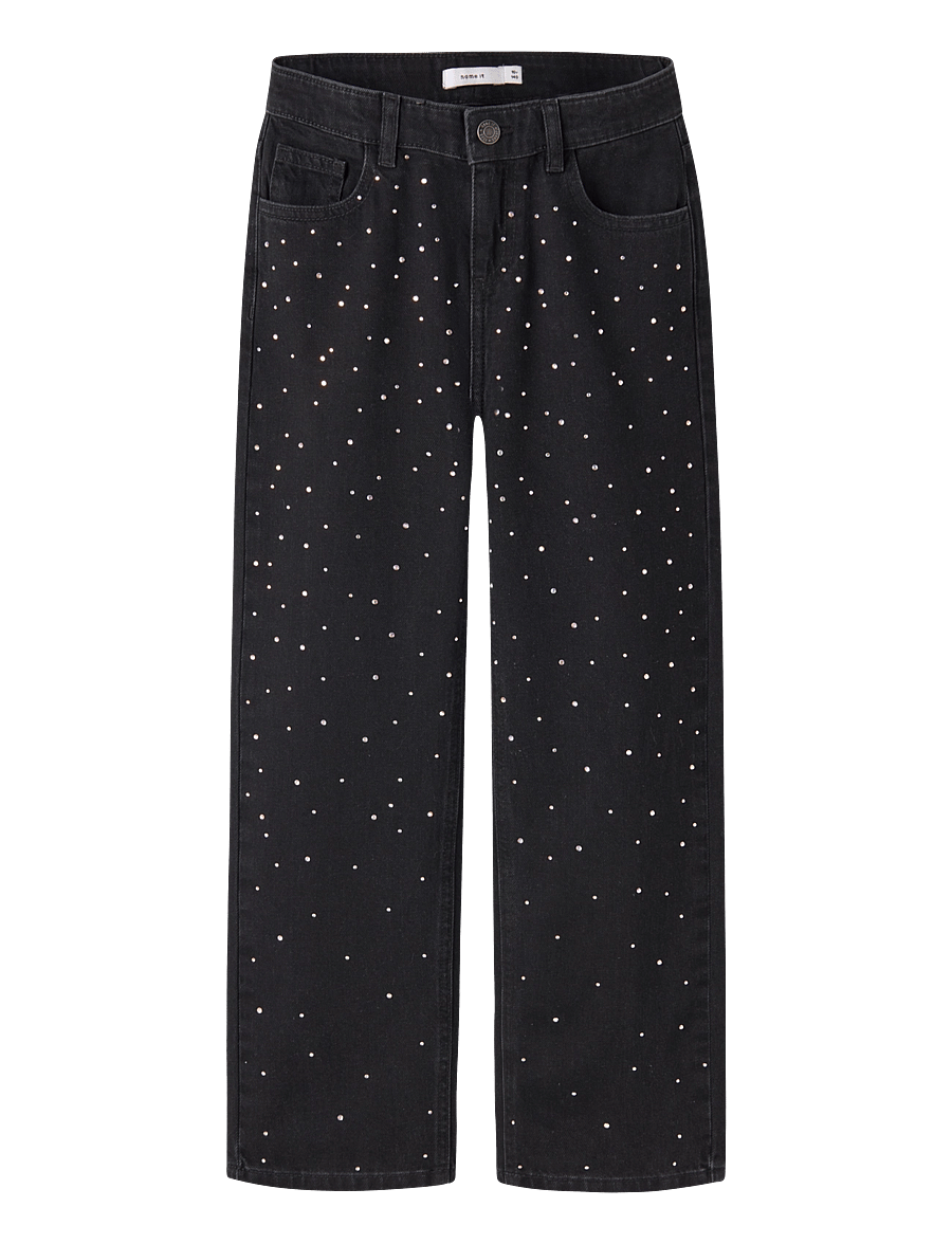 name it - NKFROSE ST RHINESTONE JEANS 3366-BP - regular jeans - black denim - 0