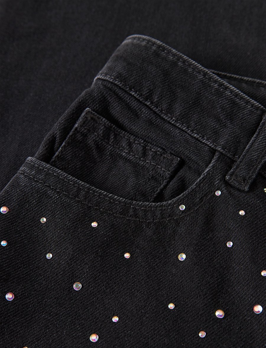 name it - NKFROSE ST RHINESTONE JEANS 3366-BP - regular jeans - black denim - 2