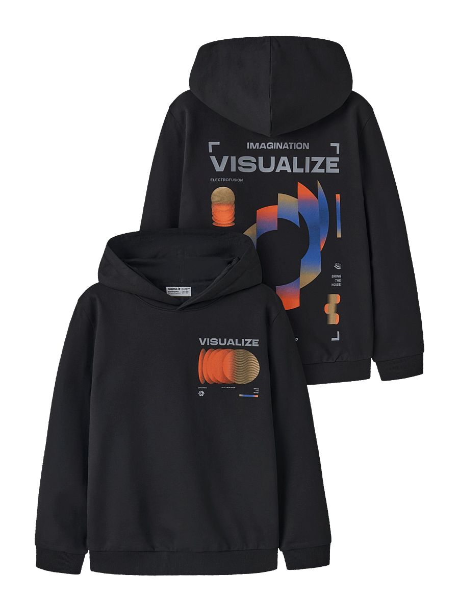 name it - NKMNIGO LS NREG SWEAT WH BRU BOX - sweatshirts - black - 0