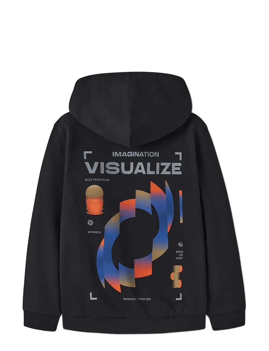 name it - NKMNIGO LS NREG SWEAT WH BRU BOX - sweatshirts - black - 1