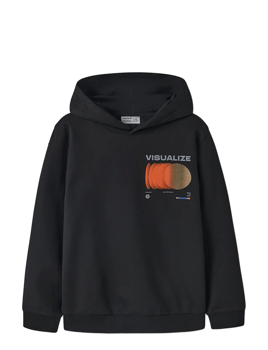 name it - NKMNIGO LS NREG SWEAT WH BRU BOX - sweatshirts - black - 2