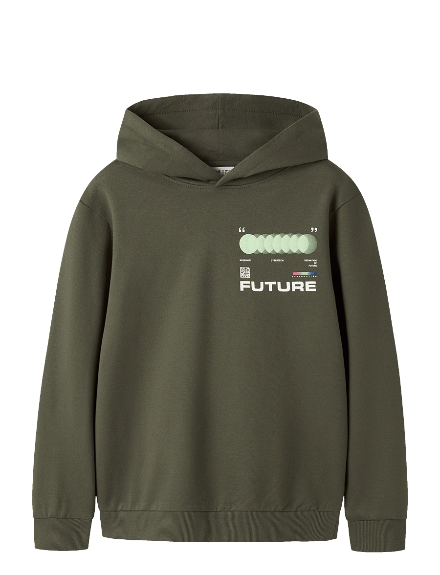 name it - NKMNIGO LS NREG SWEAT WH BRU BOX - sweatshirts - olive night - 0