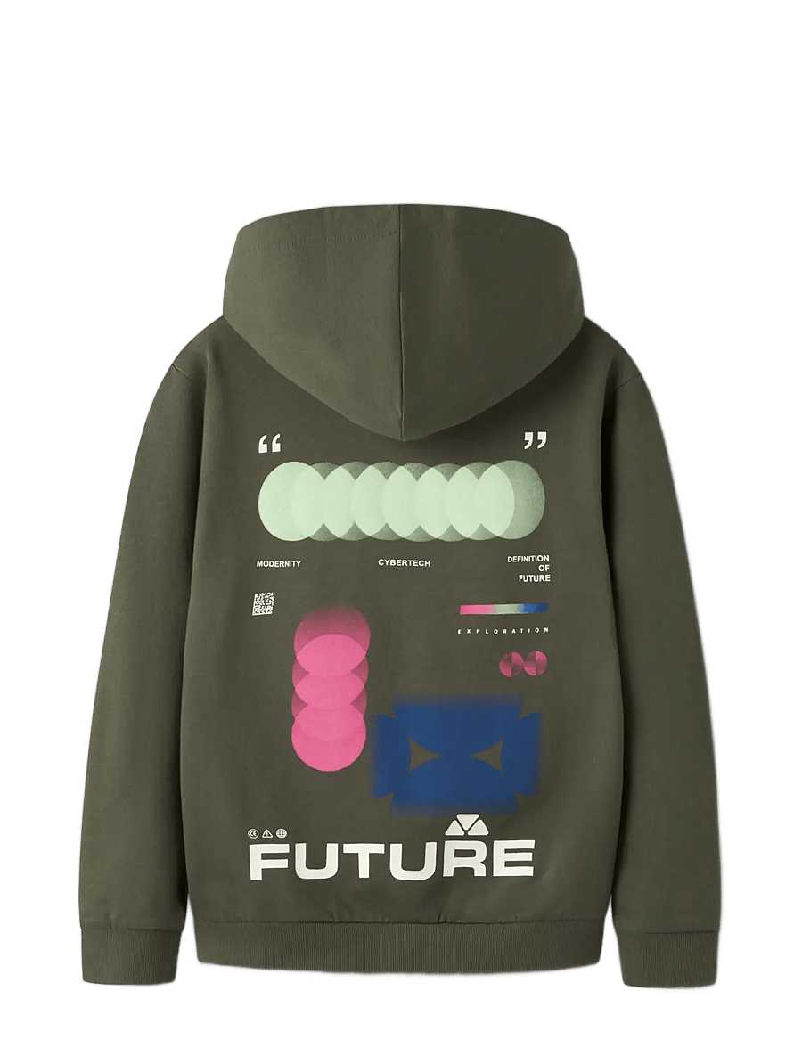 name it - NKMNIGO LS NREG SWEAT WH BRU BOX - sweatshirts - olive night - 1