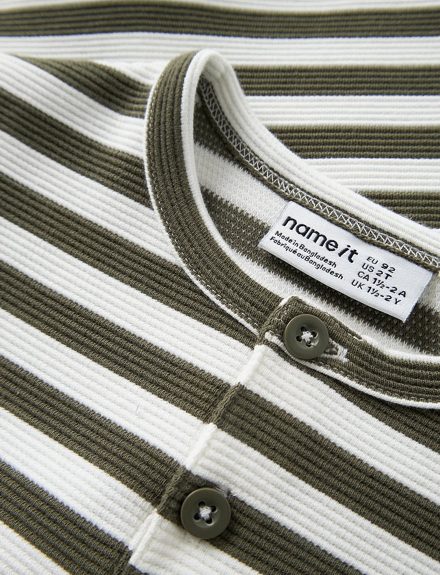 name it - NMMNILES LS NREG GRANDAD TOP - pikkade varrukatega t-särgid - olive night - 2