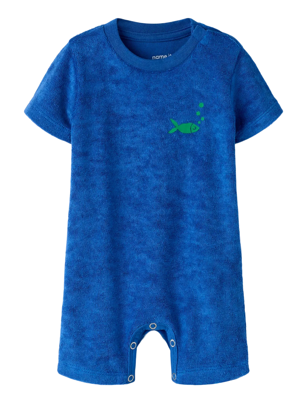 name it Nbmhelmutt Ss Terry Suit, 68, Blue, Bodysuits > Kortærmede, Børn