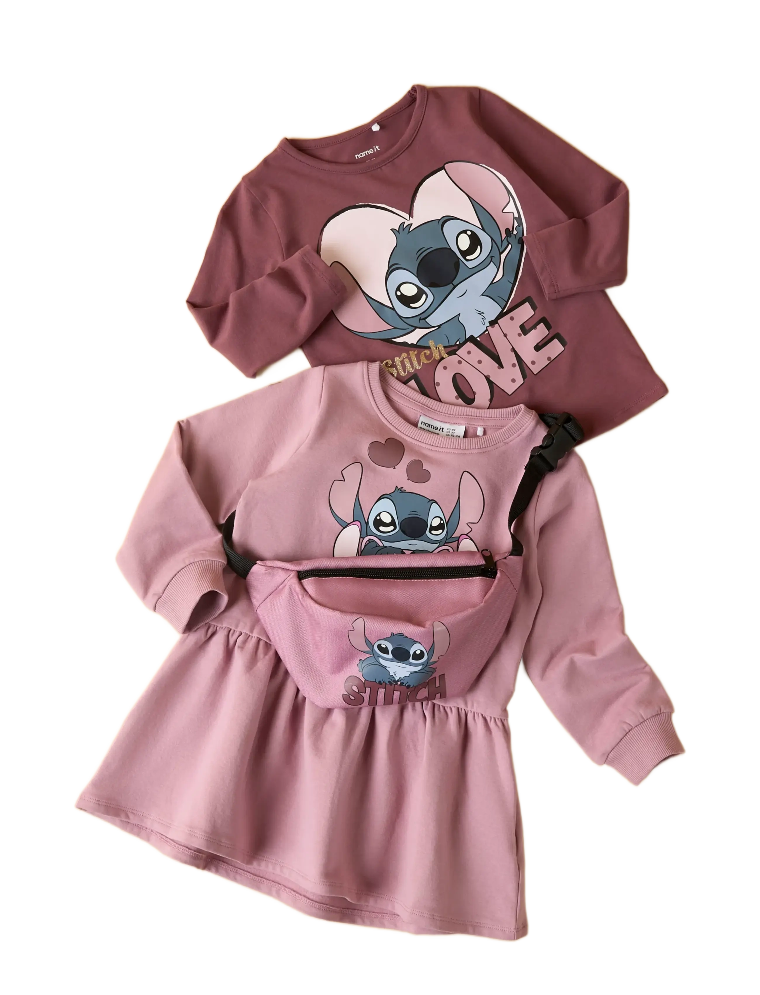 name it - NMFANSA STITCH SWE DRESS BRU WDI - pikkade varrukatega beebikleidid - lilas - 2