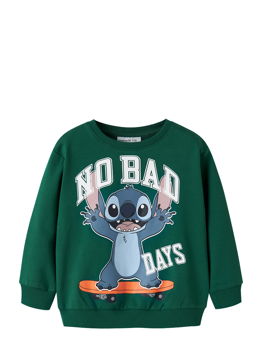 name it - NMMALONSO STITCH NREG SWEAT BRU WDI - sweatshirts - evergreen - 0