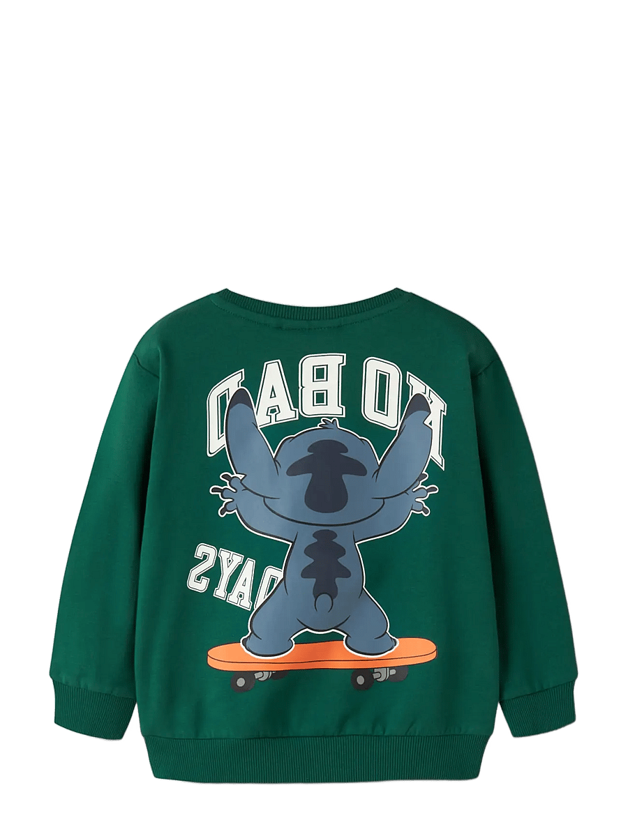 name it - NMMALONSO STITCH NREG SWEAT BRU WDI - sweatshirts - evergreen - 1