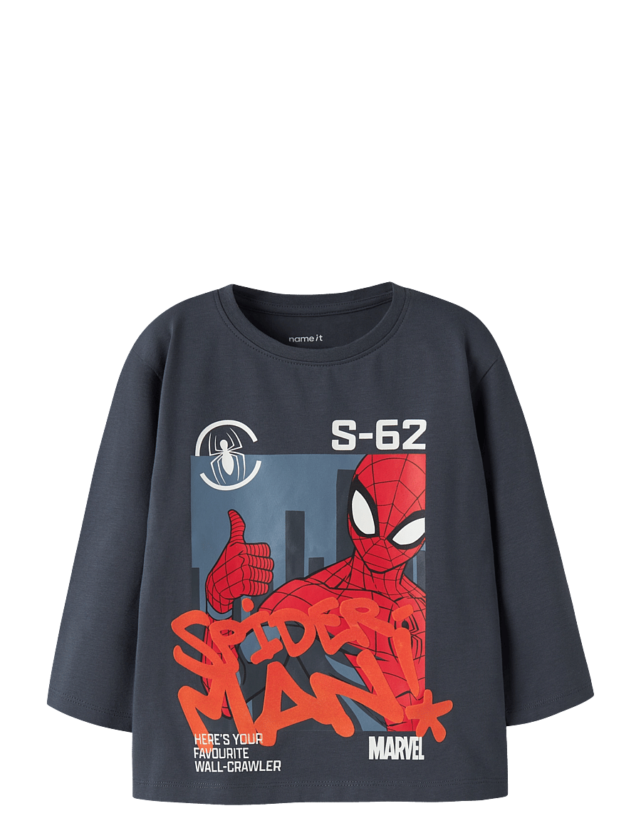 name it - NMMALDER SPIDER LS NREG TOP BOX MAR - långärmade t-shirts - ombre blue - 0