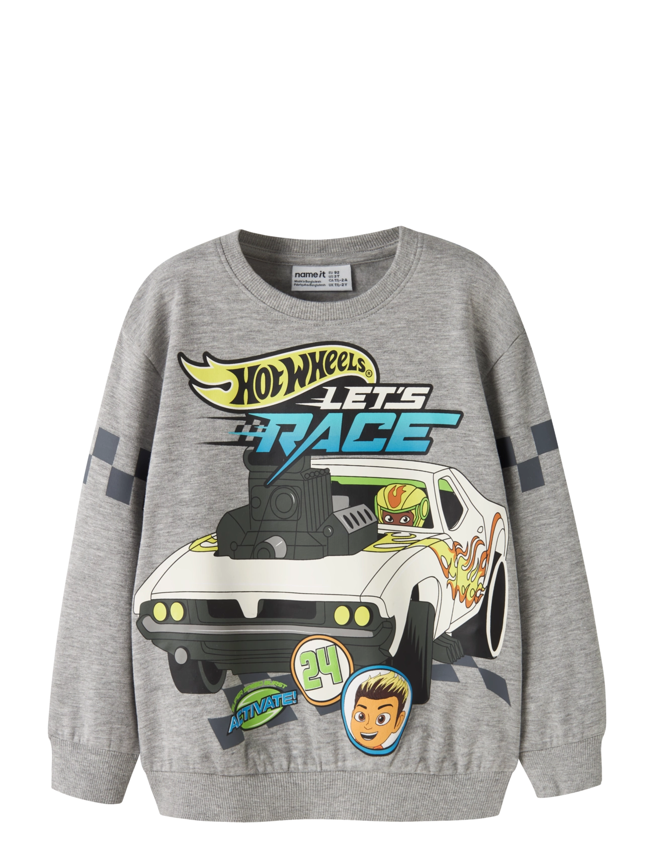 name it NMMSLOAN HOTWHEELS NREG SWEAT BRU MAT - Baby 0 -2 years - GREY MELANGE / grey