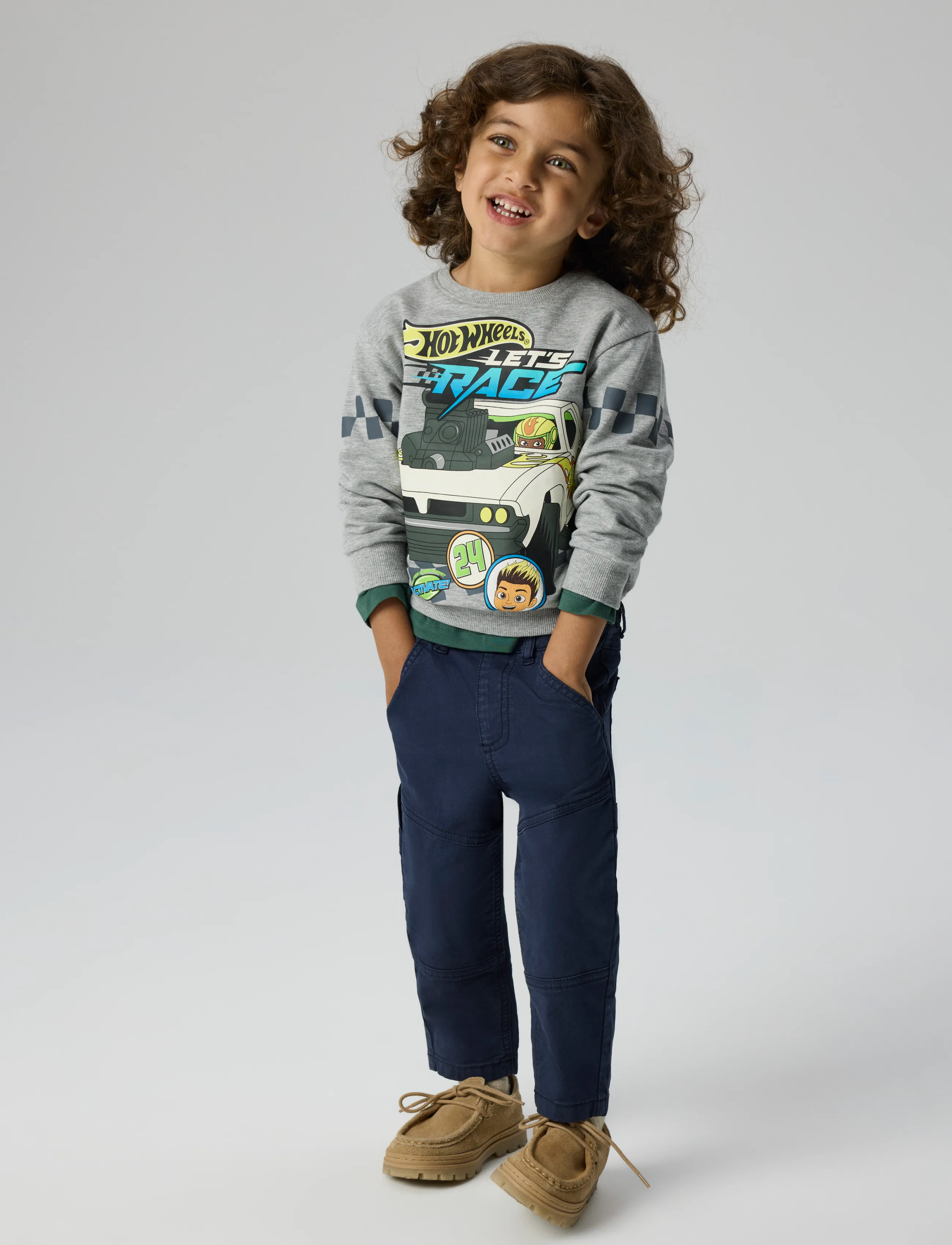 name it - NMMSLOAN HOTWHEELS NREG SWEAT BRU MAT - grey melange - 2