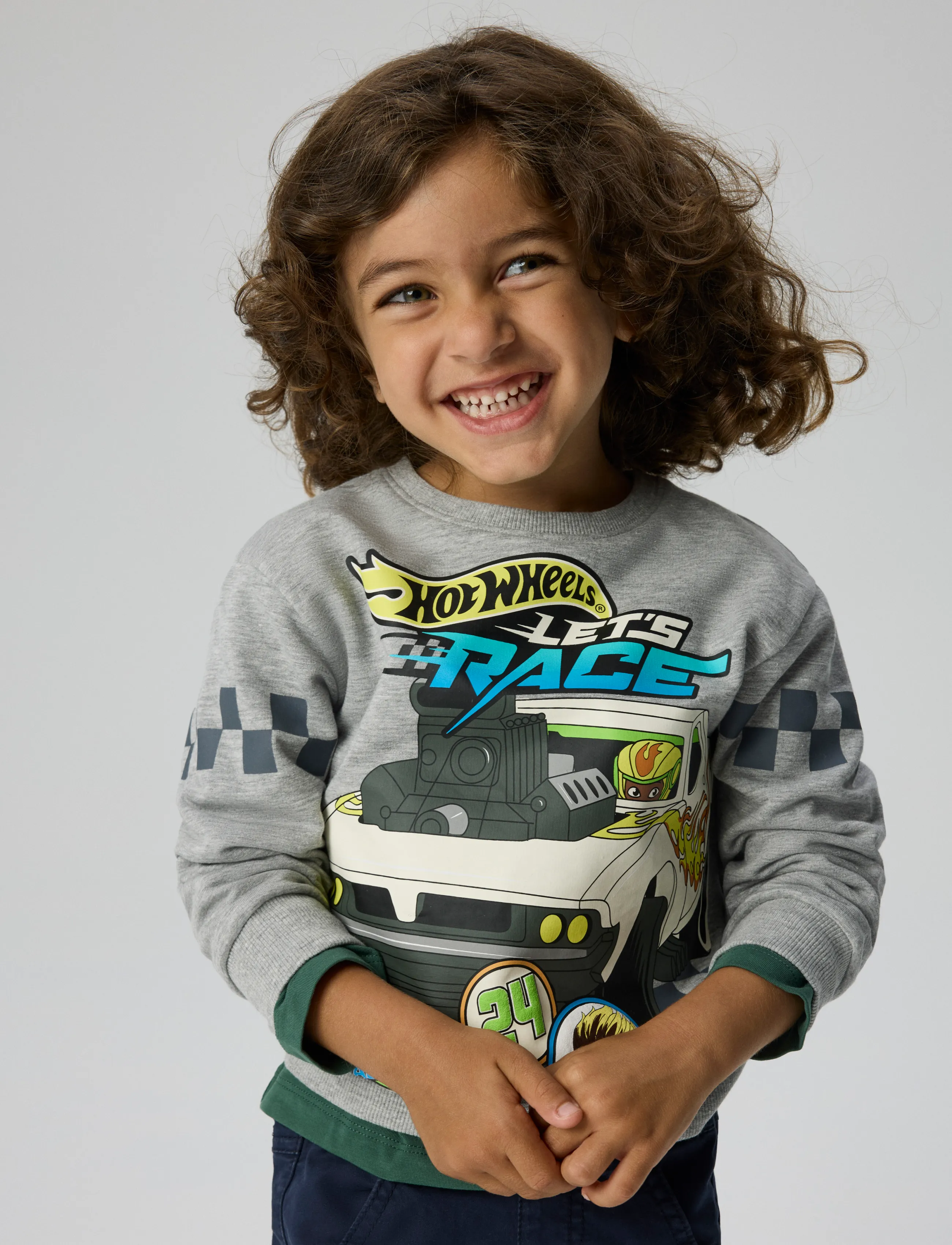 name it - NMMSLOAN HOTWHEELS NREG SWEAT BRU MAT - grey melange - 3