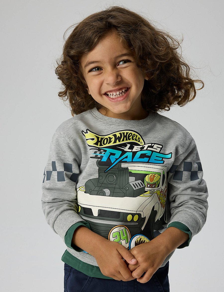 name it - NMMSLOAN HOTWHEELS NREG SWEAT BRU MAT - grey melange - 3