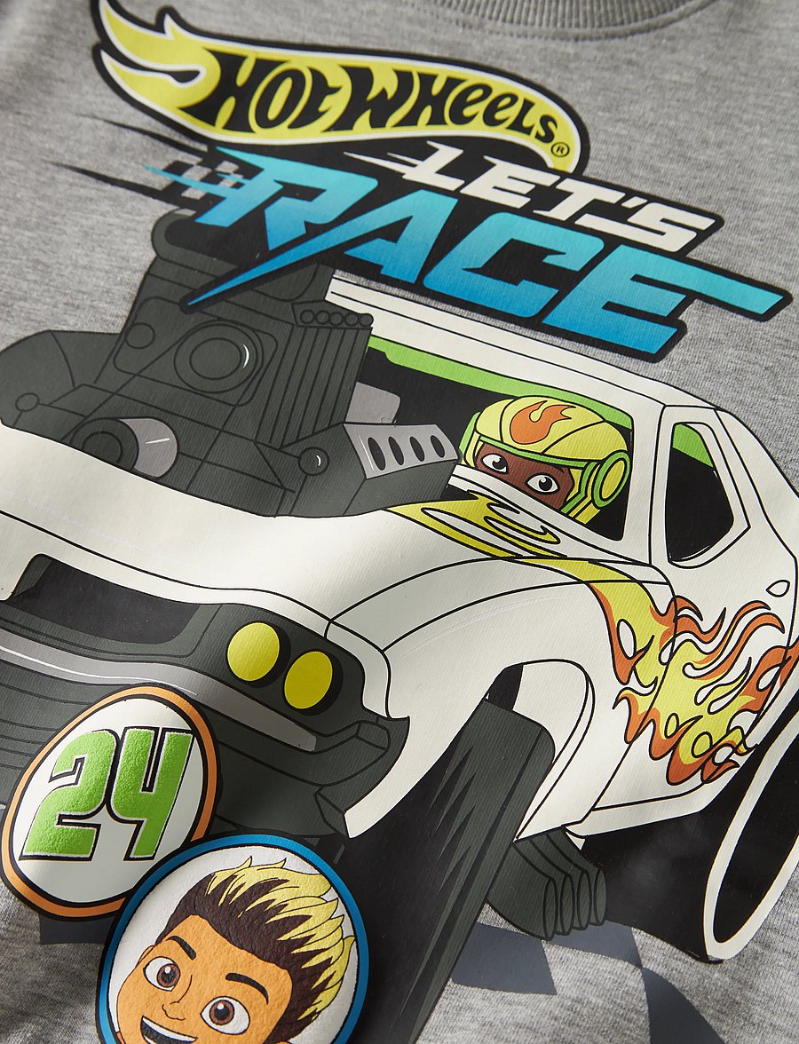 name it - NMMSLOAN HOTWHEELS NREG SWEAT BRU MAT - grey melange - 4
