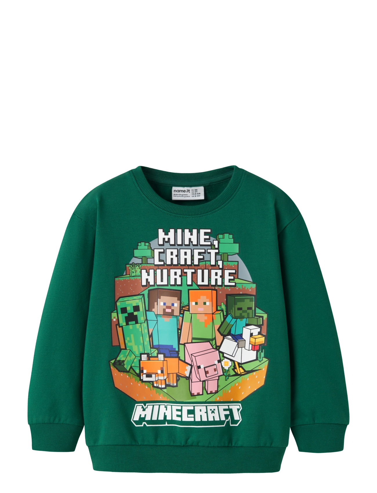 name it NMMSOREN MINECRAFT NREG SWEAT BRU BFU - Shop by age - EVERGREEN / green