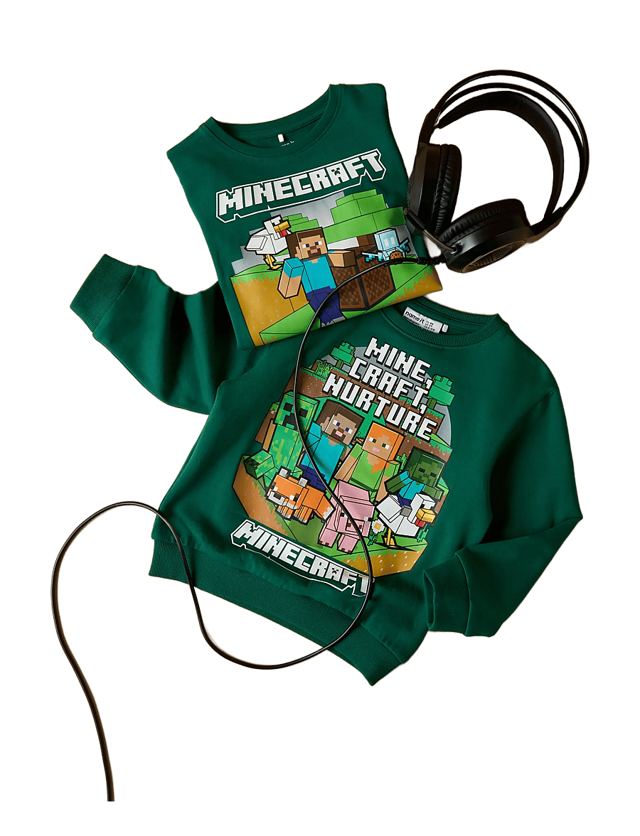 name it - NMMSOREN MINECRAFT NREG SWEAT BRU BFU - evergreen - 2