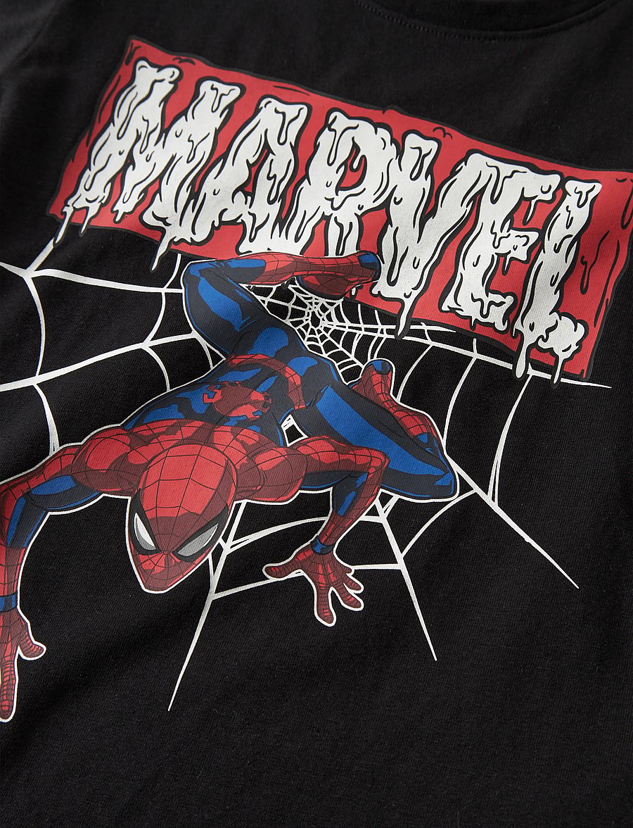 name it - NMMSCARY SPIDER LS NREG TOP MAR - långärmade t-shirts - black - 3