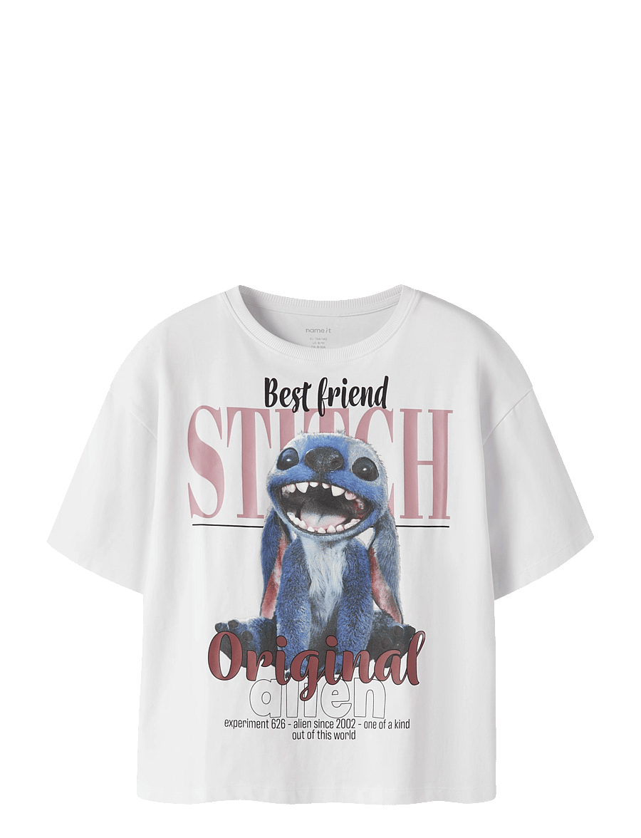 name it - NKFADANA STITCH SS RLX TOP WDI - kortærmede t-shirts - bright white - 0
