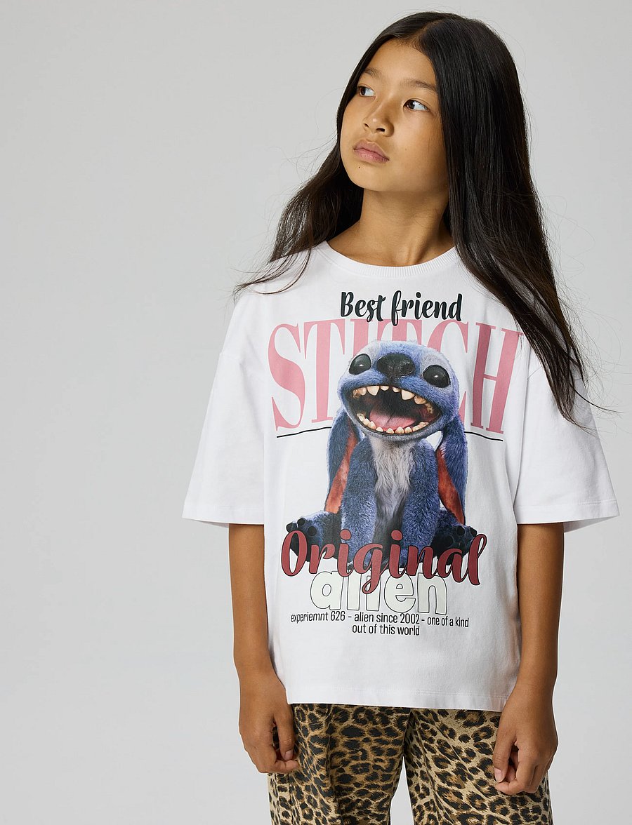 name it - NKFADANA STITCH SS RLX TOP WDI - kortærmede t-shirts - bright white - 3