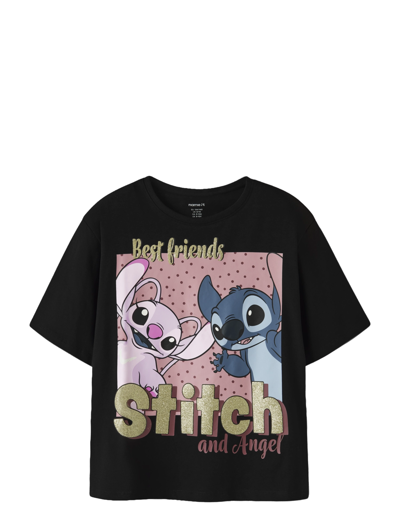 name it NKFADARA STITCH SS NREG TOP BOX NOOS WDI - Toppar & T-shirts - BLACK / black