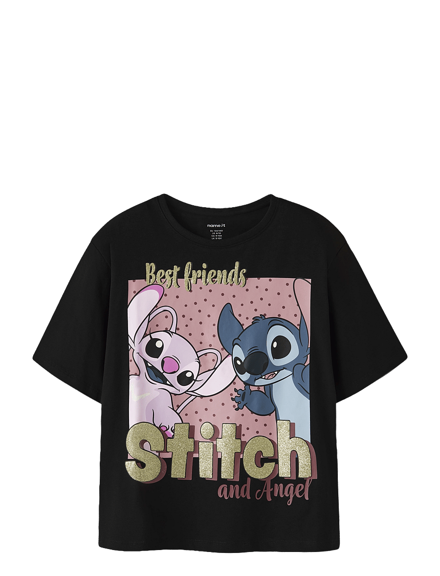 name it - NKFADARA STITCH SS NREG TOP BOX NOOS WDI - kortärmade t-shirts - black - 0