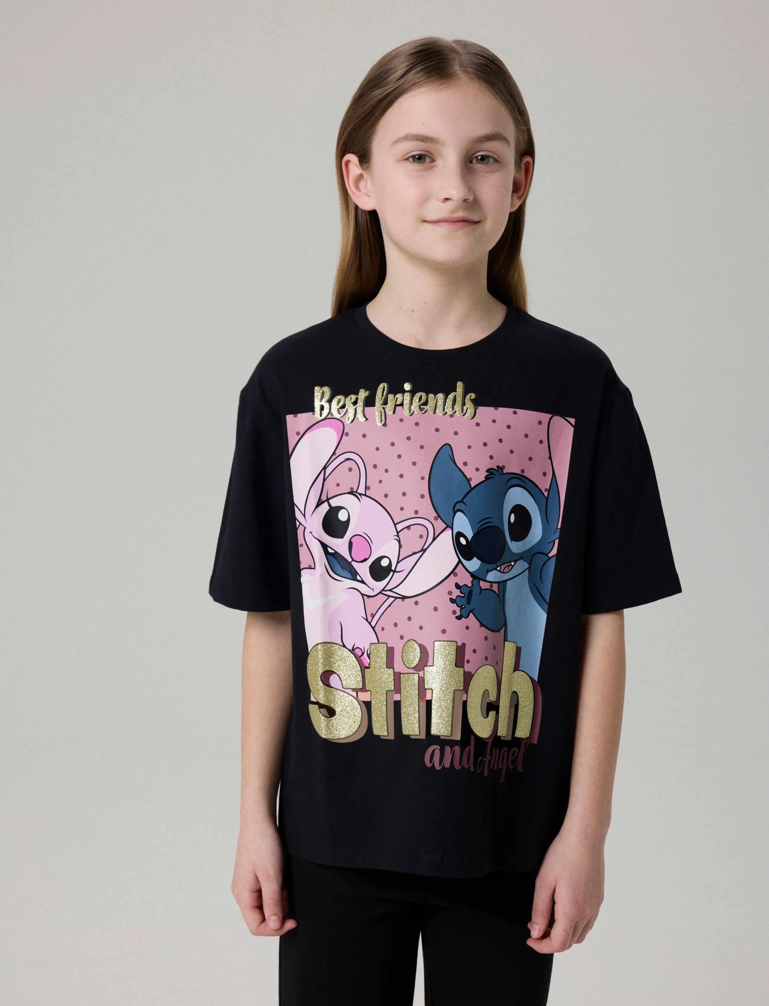 name it - NKFADARA STITCH SS NREG TOP BOX NOOS WDI - kortärmade t-shirts - black - 3