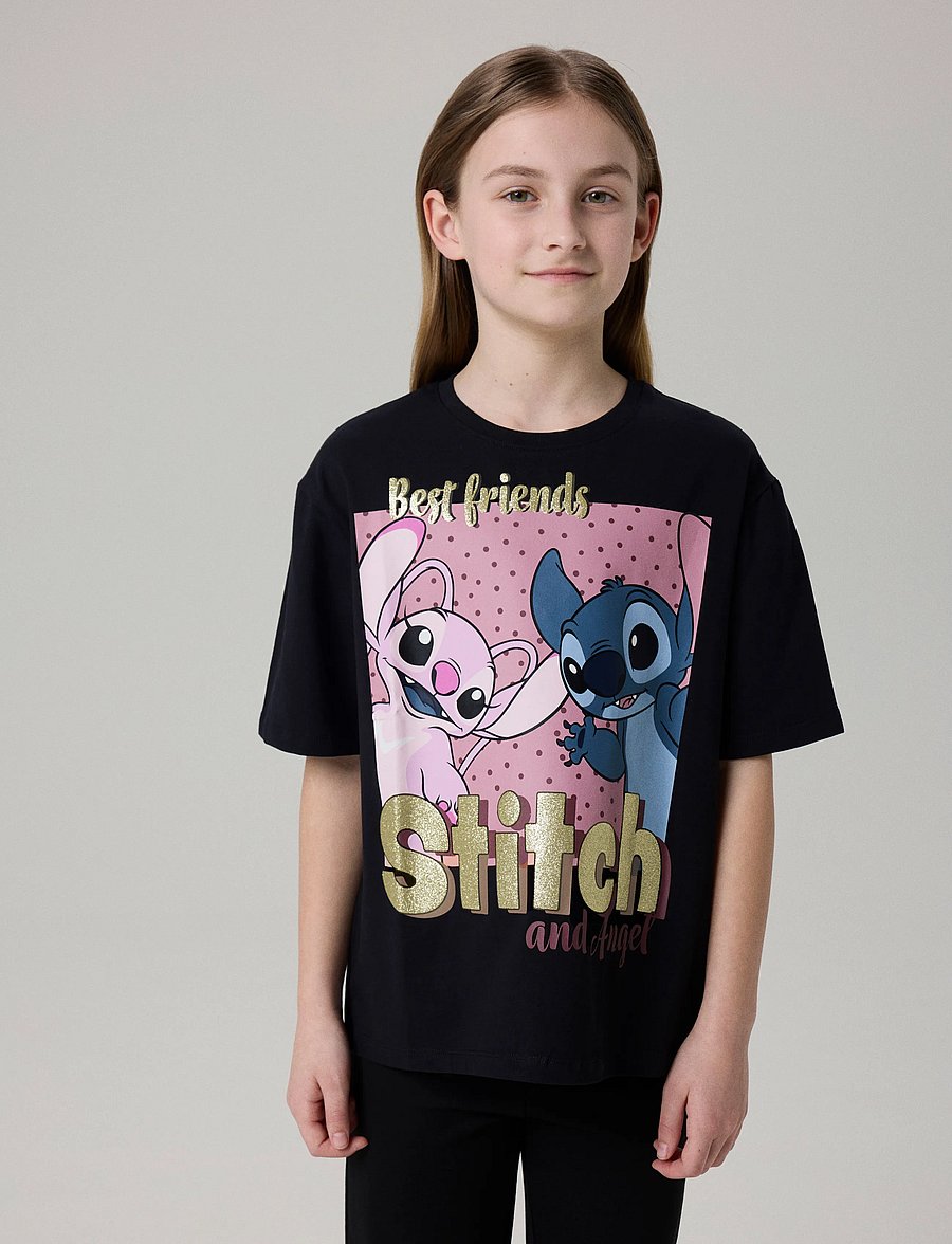 name it - NKFADARA STITCH SS NREG TOP BOX NOOS WDI - kortärmade t-shirts - black - 3