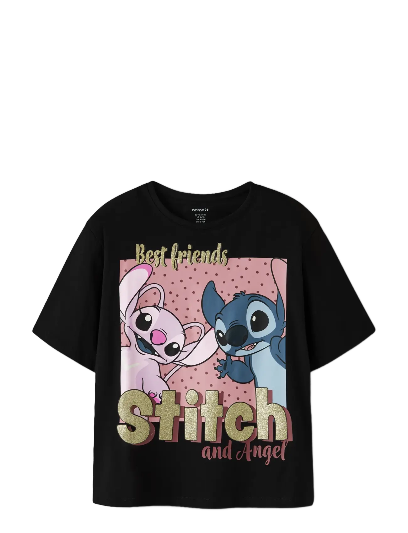 name it - NKFADARA STITCH SS NREG TOP BOX NOOS WDI - kortärmade t-shirts - black - 2