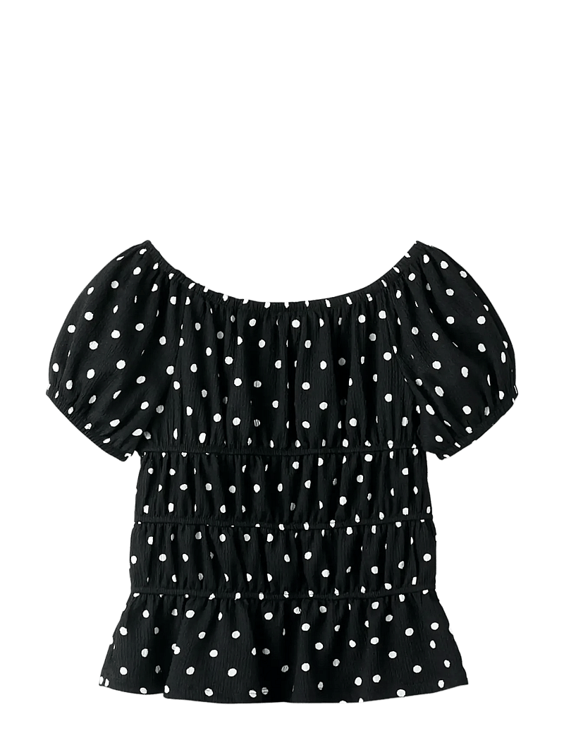 name it - NKFRACHEL SS TOP - short-sleeved t-shirts - black - 2