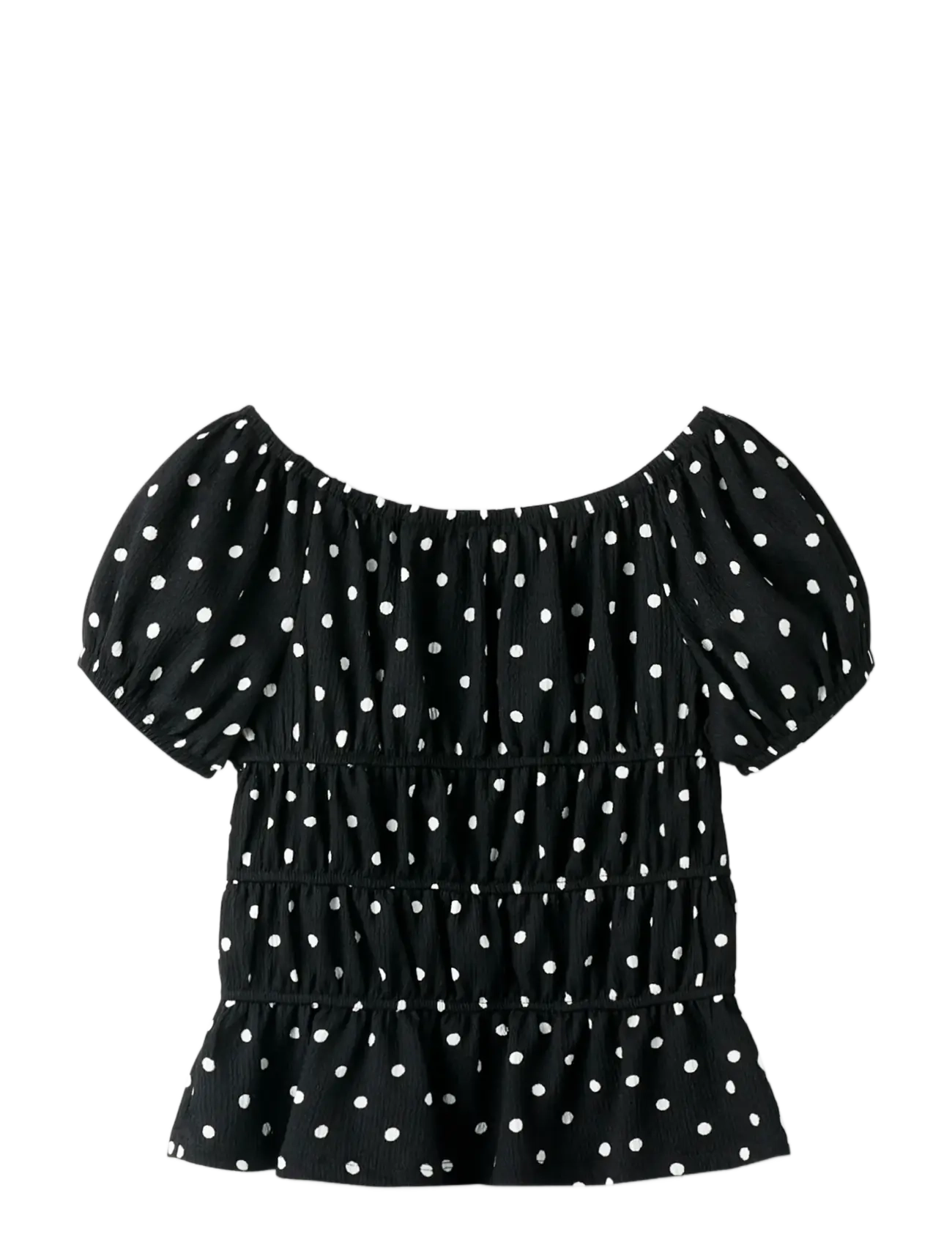 name it - NKFRACHEL SS TOP - t-shirts - black - 2