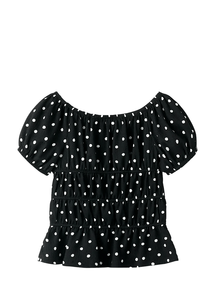 name it - NKFRACHEL SS TOP - stutterma bolir - black - 2