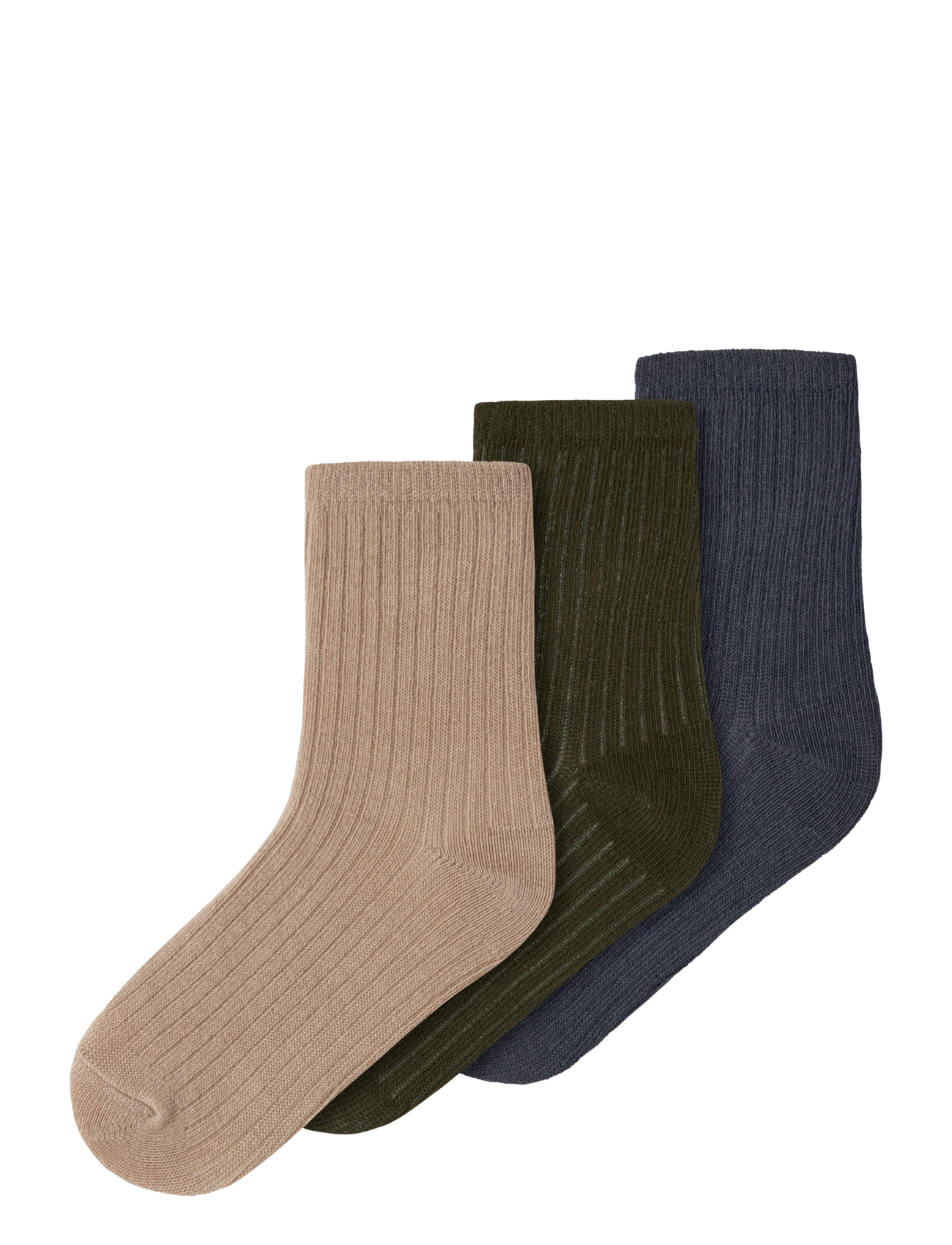 name it NMMNOBBU 3P SOCK - Teens 140-176 - OLIVE NIGHT / khaki/green