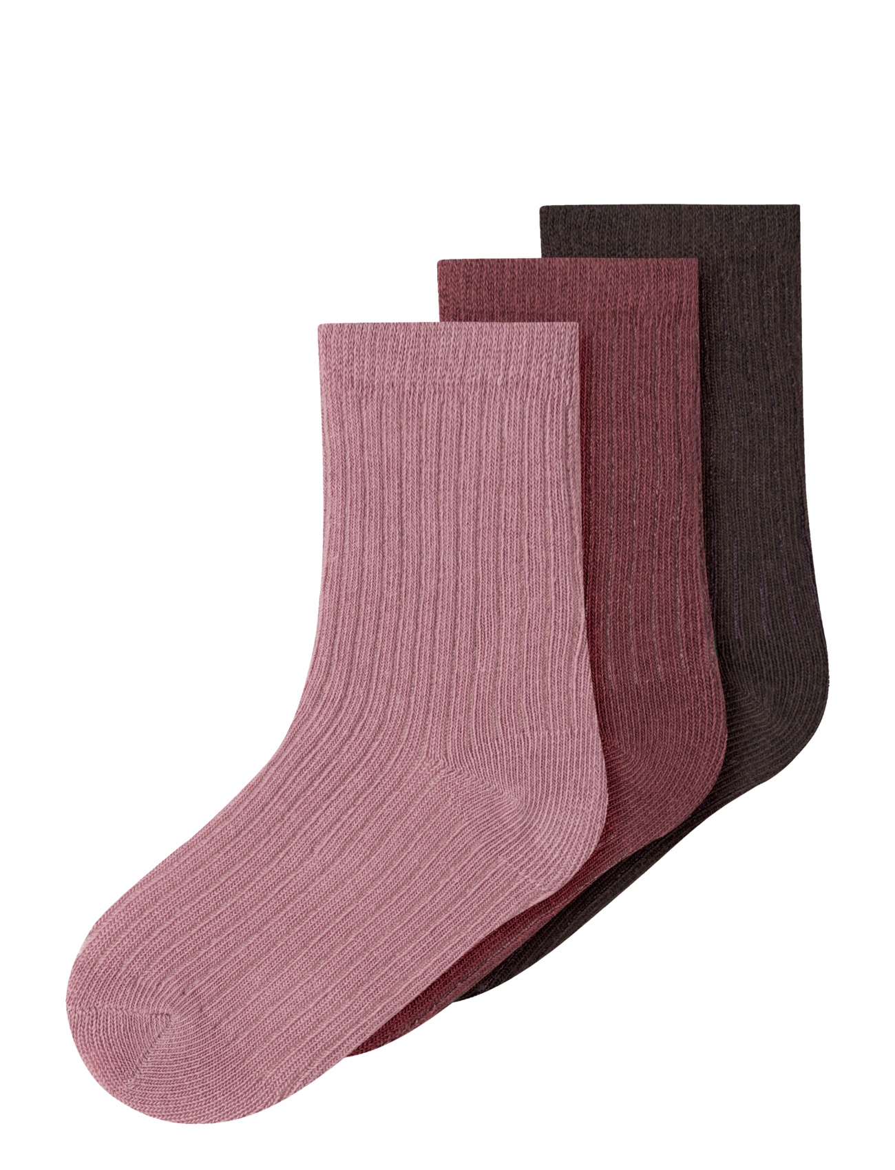 name it NMFNOBBA 3P SOCK - Teens 140-176 - WILD GINGER / burgundy