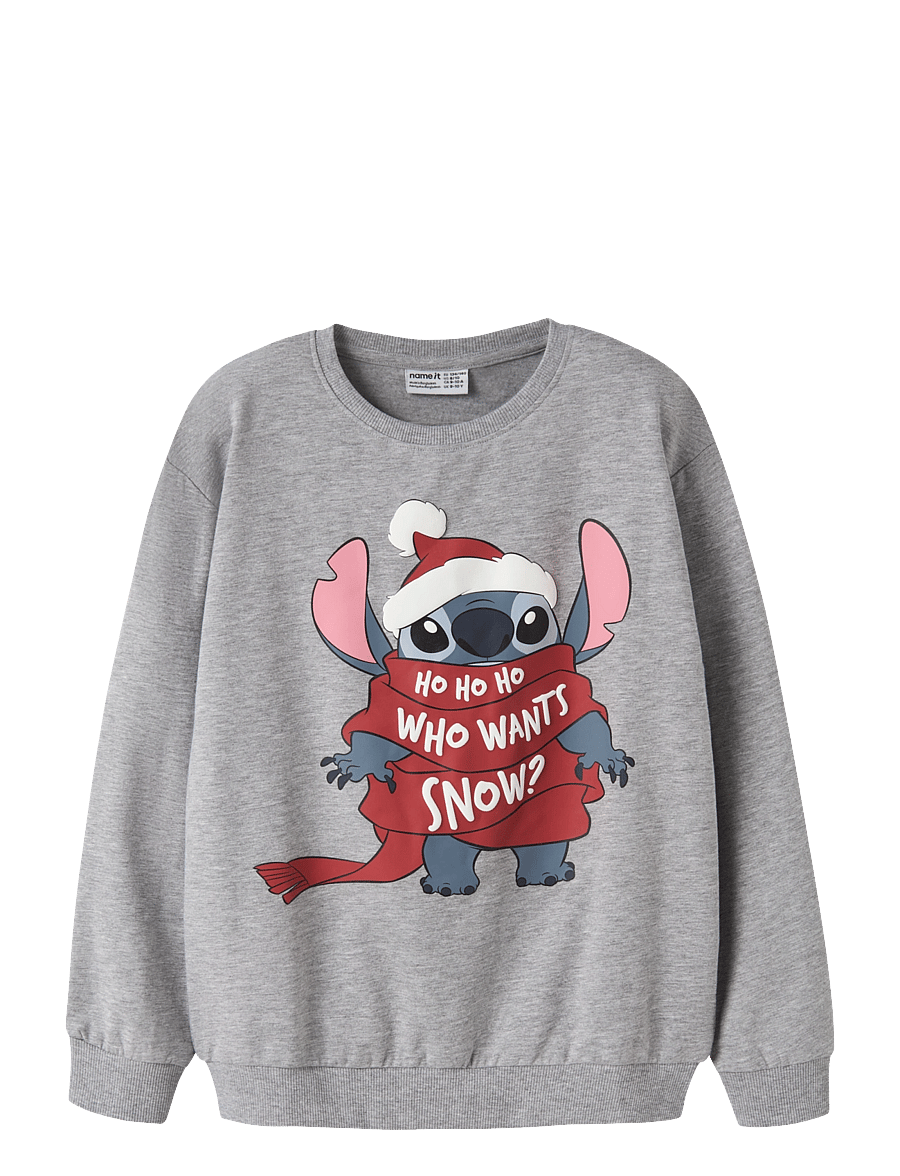 name it - NKFSYRENA STITCH NREG SWEAT BRU WDI - grey melange - 0