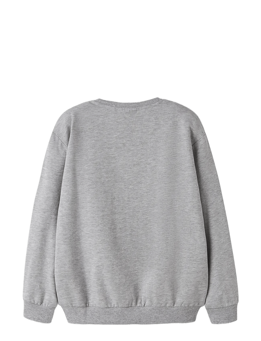 name it - NKFSYRENA STITCH NREG SWEAT BRU WDI - grey melange - 1