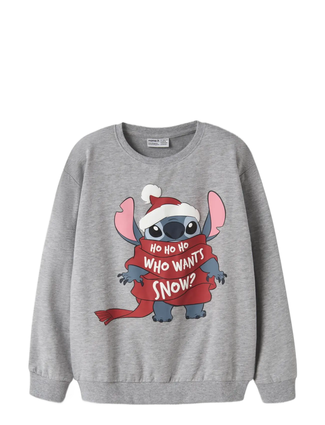 name it - NKFSYRENA STITCH NREG SWEAT BRU WDI - grey melange - 2