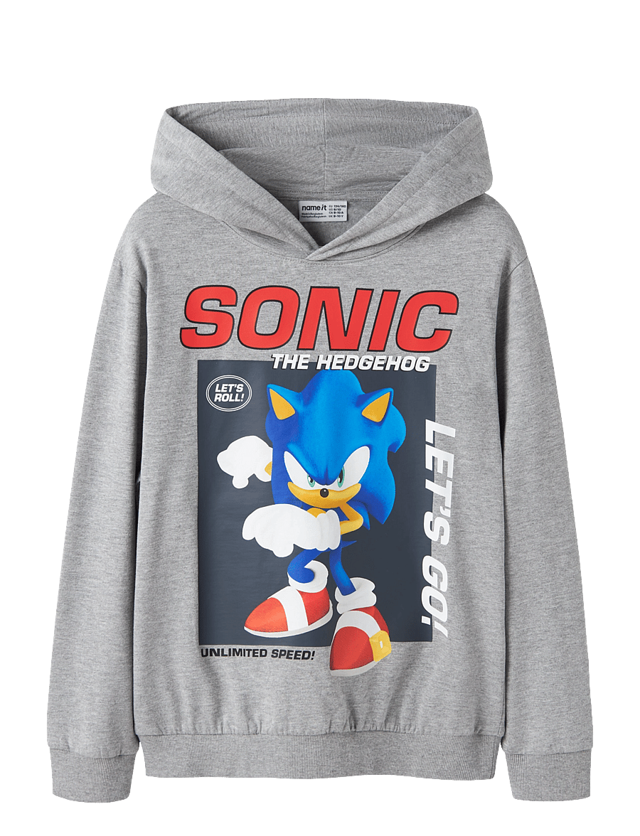 name it - NKMALFE SONIC NREG SWEAT W HOOD BOX SKY - kapuzenpullover - grey melange - 0