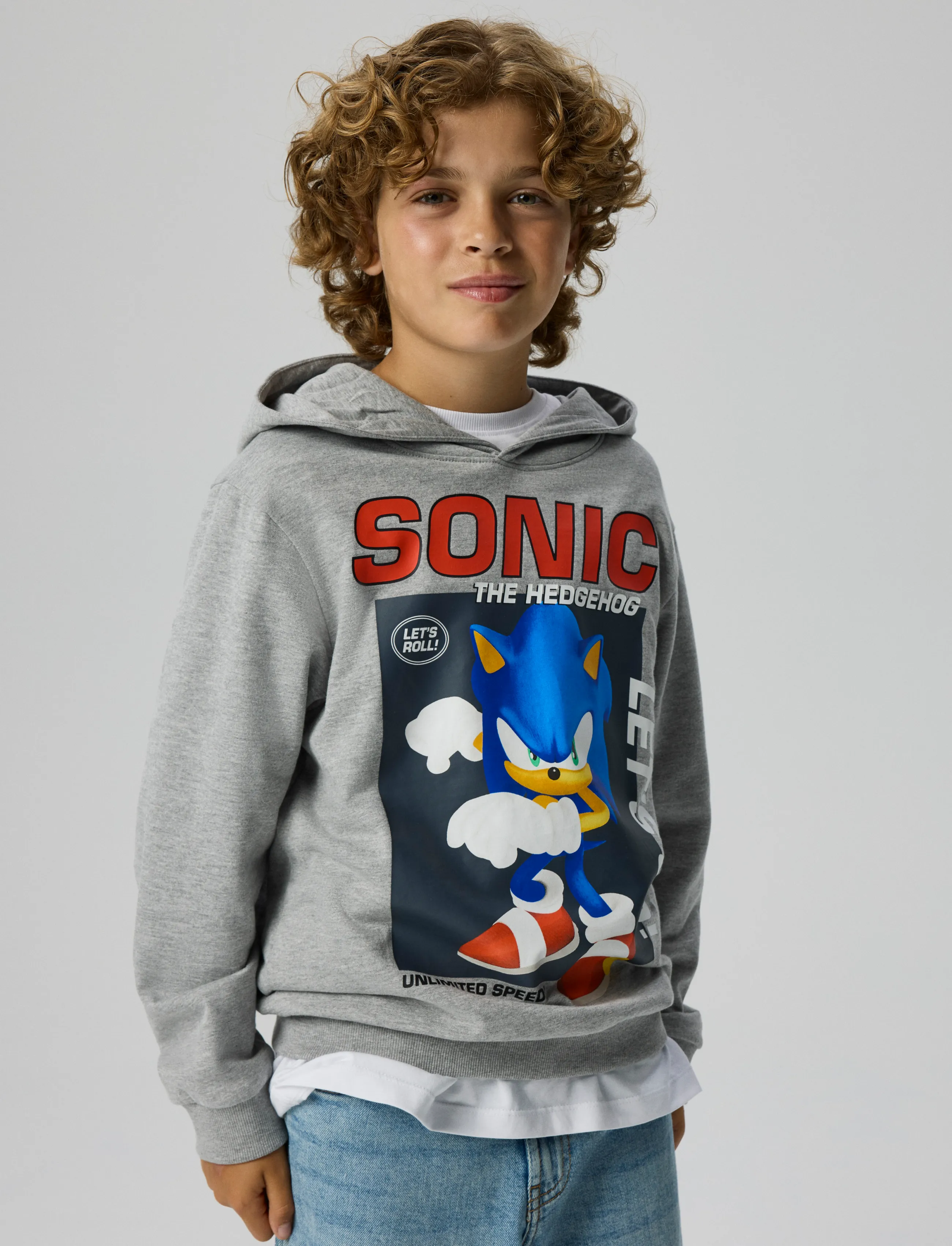 name it - NKMALFE SONIC NREG SWEAT W HOOD BOX SKY - kapuzenpullover - grey melange - 3