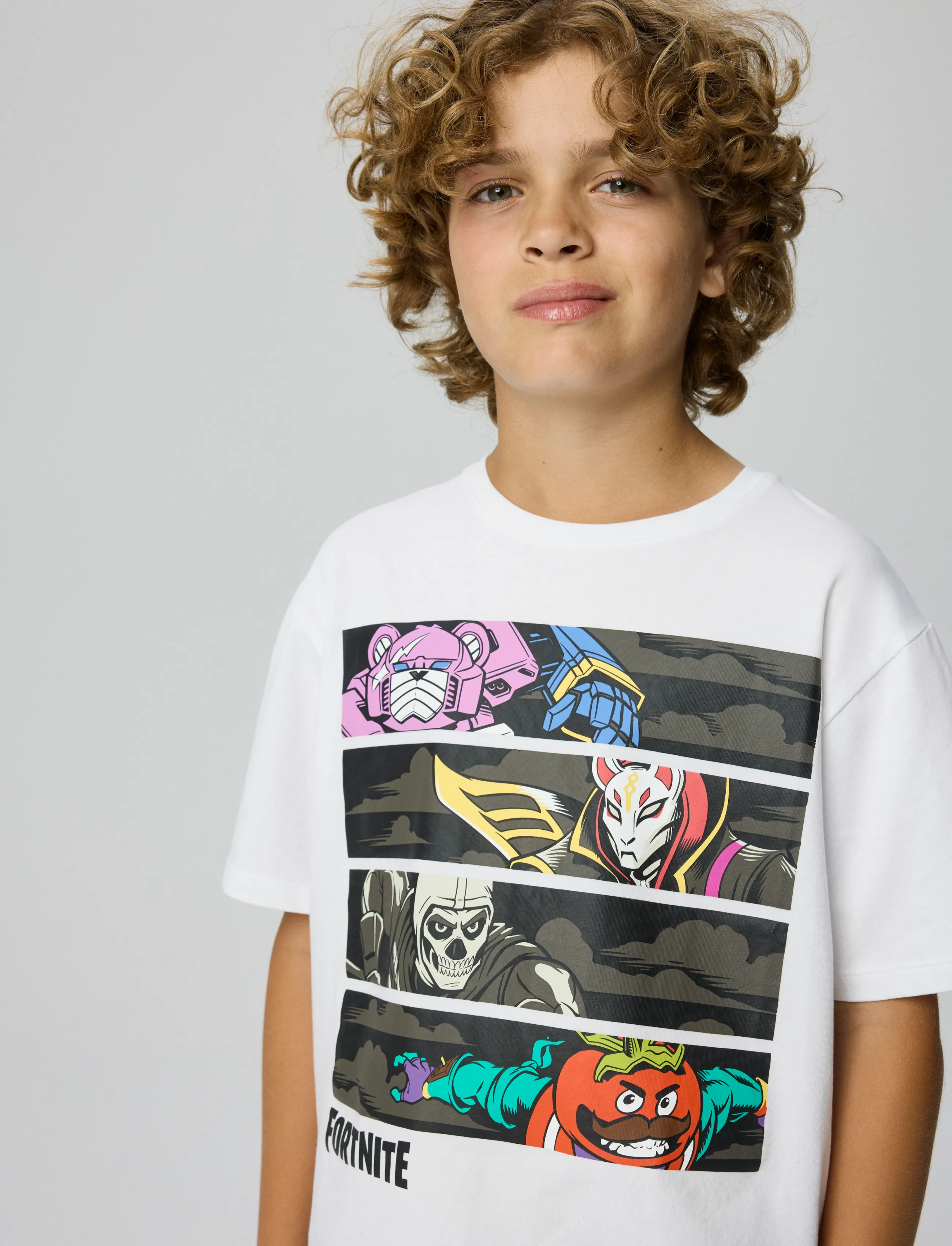 name it - NKMAMOS FORTNITE SS NREG TOP BOX VDE - kortärmade t-shirts - bright white - 3