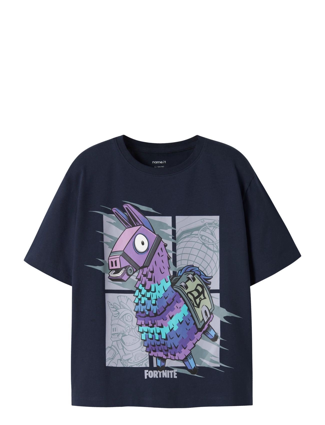 name it NKMAMOS FORTNITE SS NREG TOP BOX VDE - Toppar & T-shirts - NAVY BLAZER / navy
