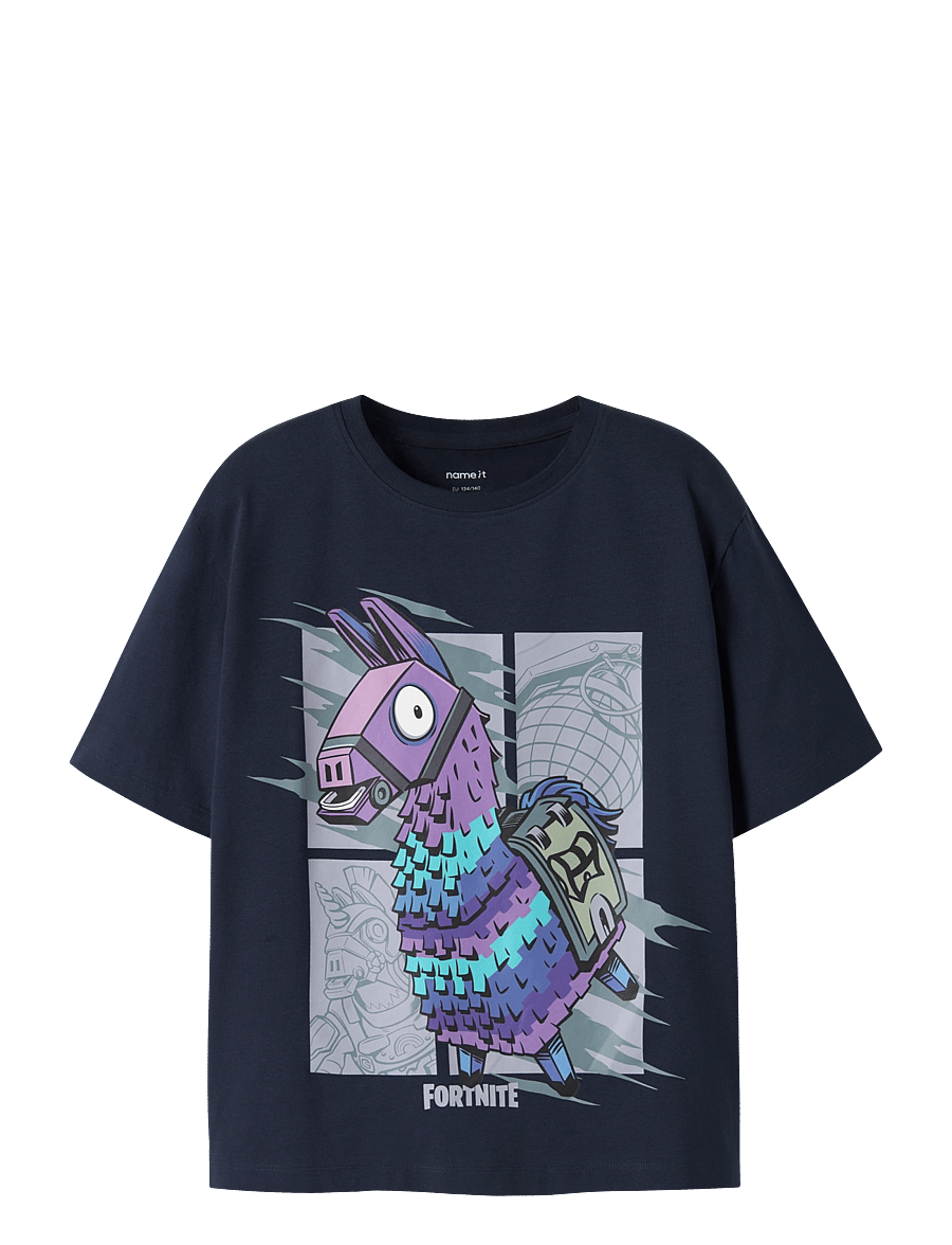 name it - NKMAMOS FORTNITE SS NREG TOP BOX VDE - kortärmade t-shirts - navy blazer - 0